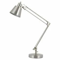 Outlet π― Cal Lighting Udbina 7" Durable Metal Desk Lamp With Head Swivels In Silver π