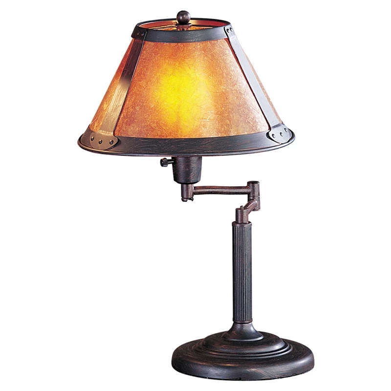 Buy π Cal Lighting 11.5" Traditional Metal Desk Lamp In Brown/Natural β€οΈ