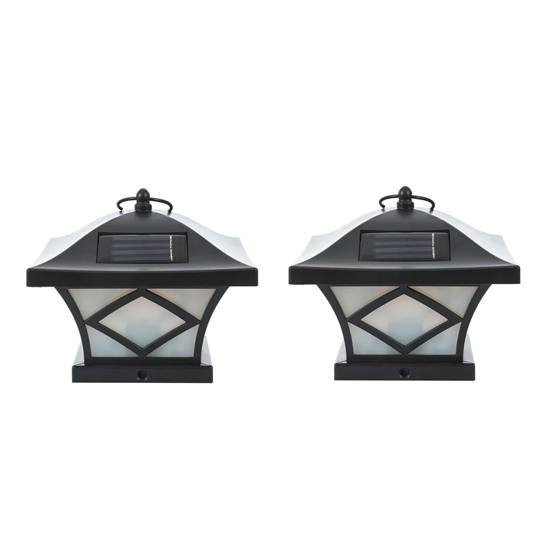 New π₯° Luxen Home LuxenHome Set Of 2 Black Plastic Solar Post Lights π