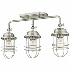 Cheap 😍 Beaumont Lane 3 Light Steel Nautical Track Lighting In Pewter 🔥
