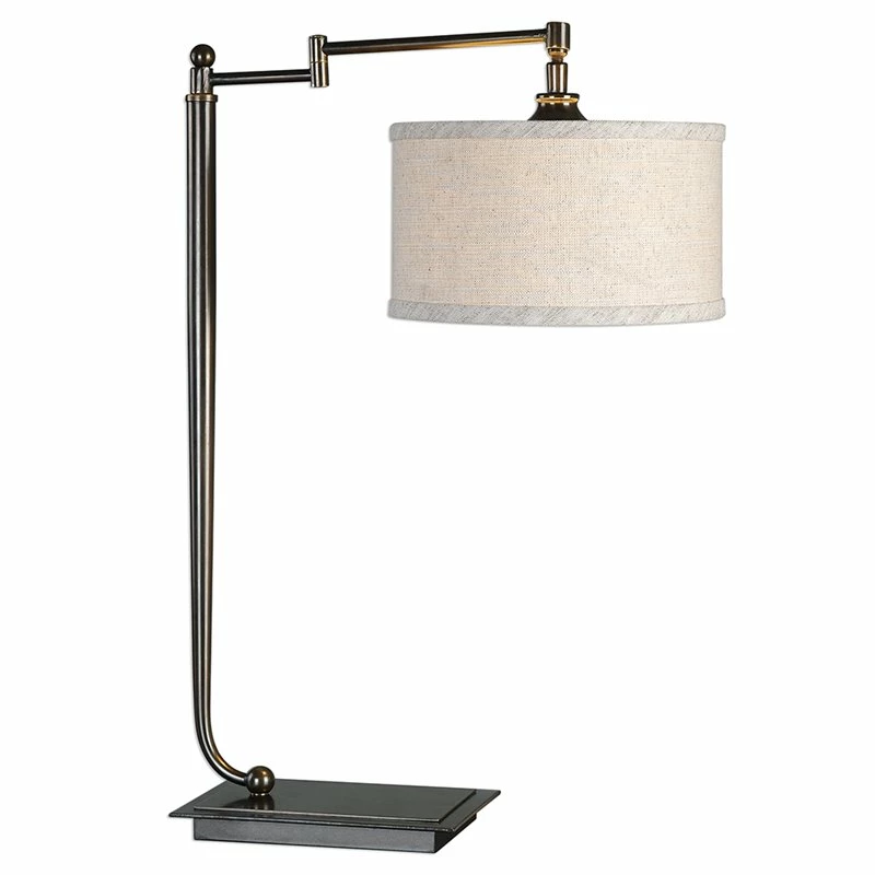 Budget β Uttermost Lamine Desk Table Lamp In Dark Bronze And Beige π