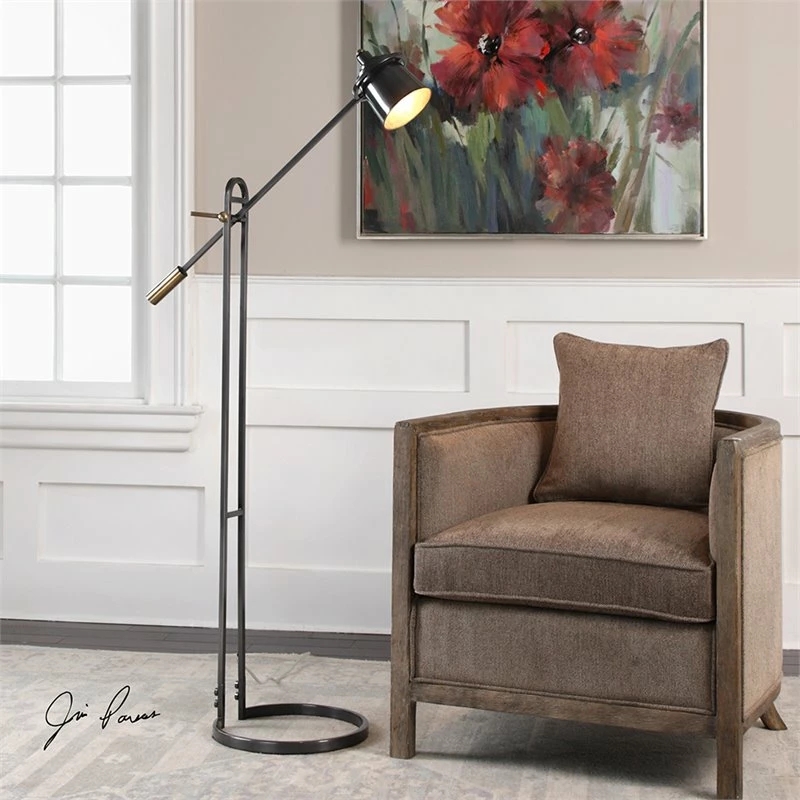 Coupon π Uttermost Chisum Floor Lamp In Dark Bronze And Brass π - Image 2