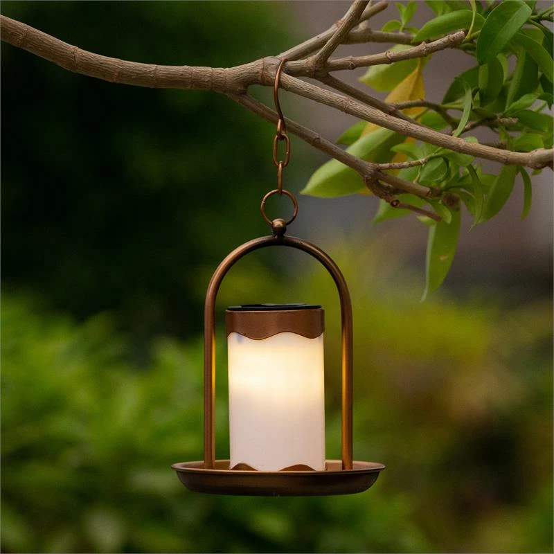 Best Pirce π₯° Luxen Home LuxenHome Gold Metal Hanging Solar Lantern β - Image 2