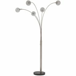 Promo 👍 Ashley Furniture Winter Metal Arc Lamp In Silver 🤩