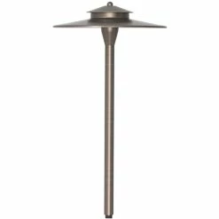 Hot Sale 🔥 Elitco Lighting Chanterelle 12" Round Metal Path Post Lantern In Antique Brass 😉