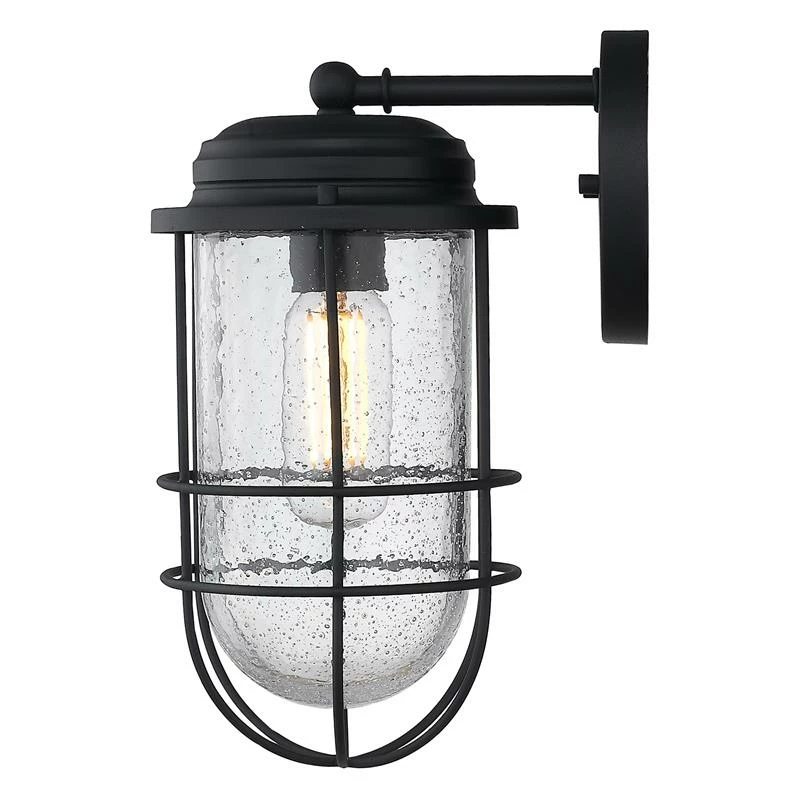 Deals π Golden Lighting Seaport 1-Light Metal Outdoor Wall Sconce In Black π - Image 2