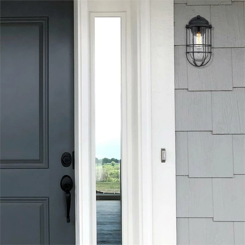 Deals π Golden Lighting Seaport 1-Light Metal Outdoor Wall Sconce In Black π - Image 3