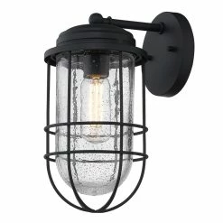 Deals π Golden Lighting Seaport 1-Light Metal Outdoor Wall Sconce In Black π