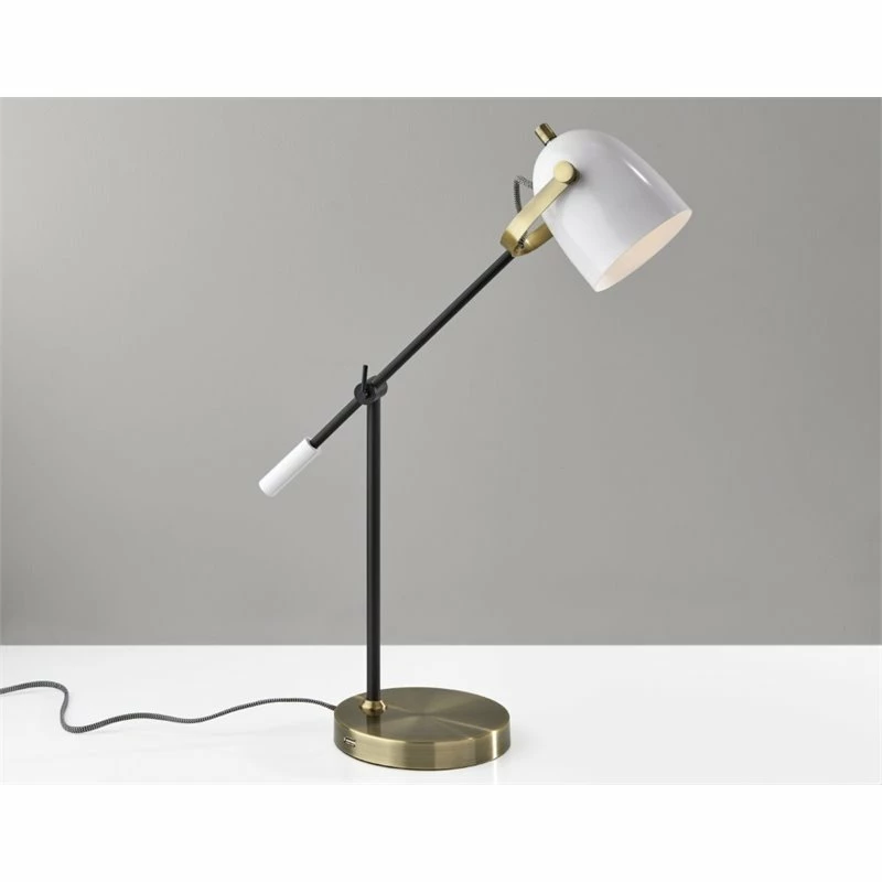 Deals π Adesso Home Casey Metal Desk Lamp In White π - Image 2