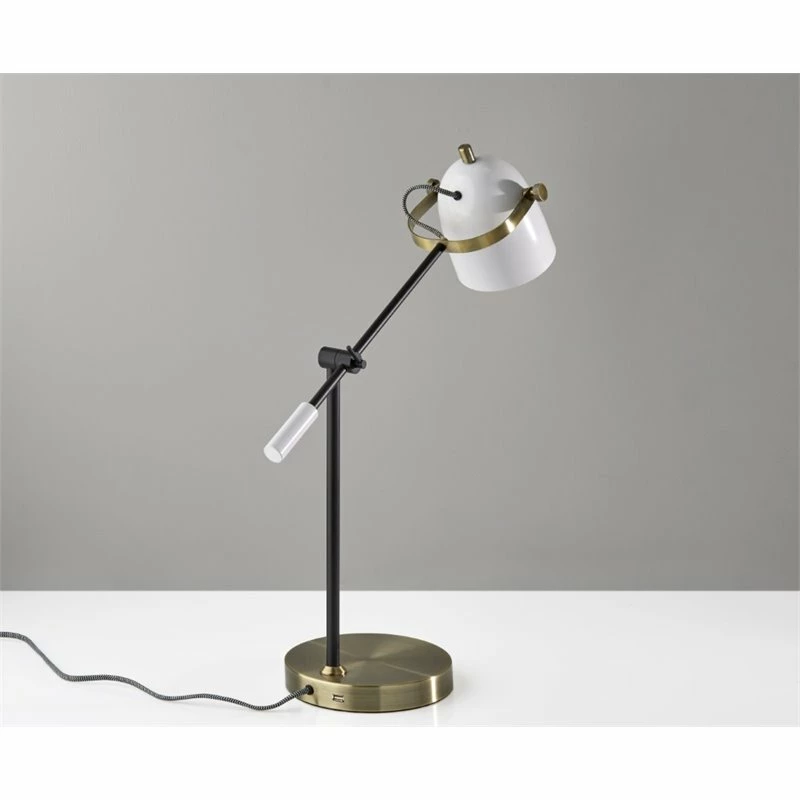 Deals π Adesso Home Casey Metal Desk Lamp In White π - Image 3