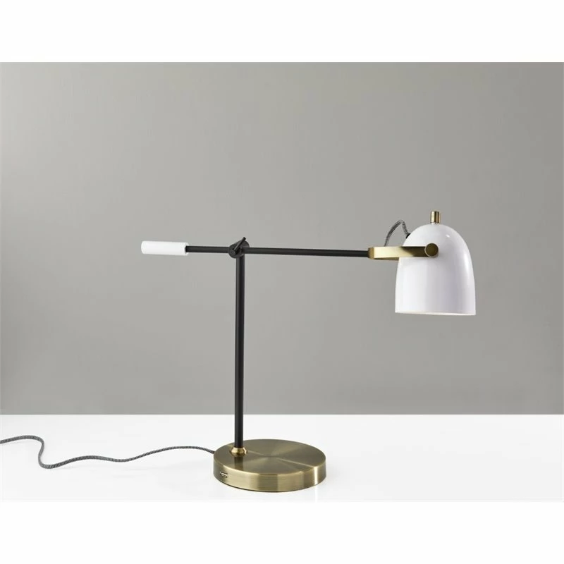 Deals π Adesso Home Casey Metal Desk Lamp In White π - Image 4