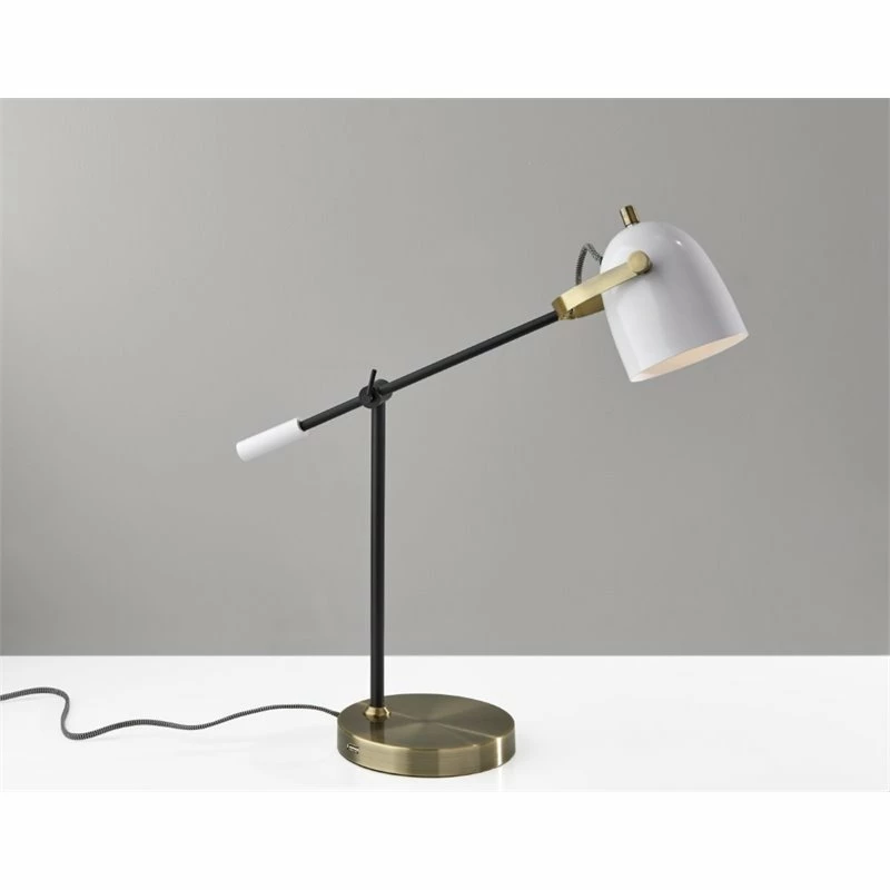 Deals π Adesso Home Casey Metal Desk Lamp In White π - Image 7