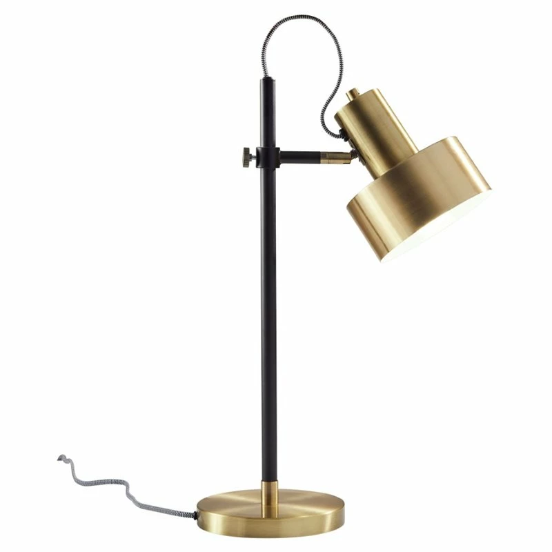 Flash Sale π Adesso Home Clayton Metal Desk Lamp In Matte Black And Antique Brass π