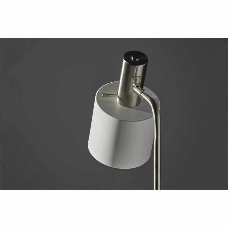 Hot Sale π₯° Adesso Home Emmett Metal Desk Lamp In White And Brushed Steel π - Image 3