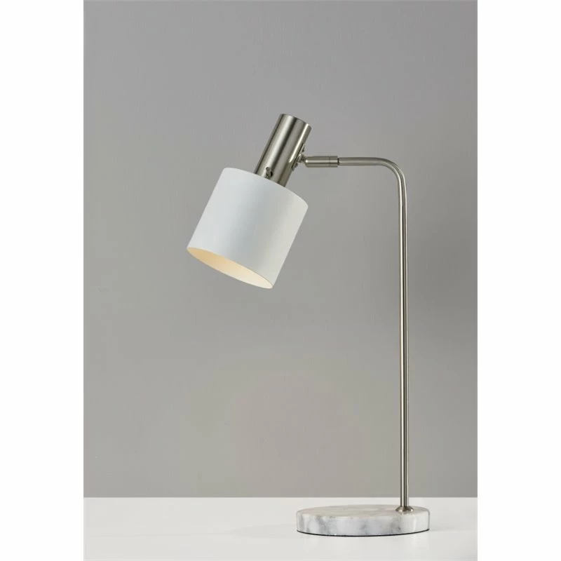 Hot Sale π₯° Adesso Home Emmett Metal Desk Lamp In White And Brushed Steel π - Image 8