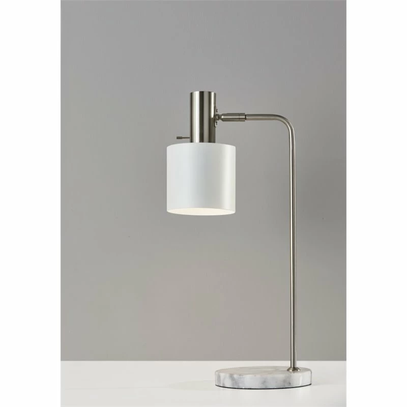Hot Sale π₯° Adesso Home Emmett Metal Desk Lamp In White And Brushed Steel π - Image 9