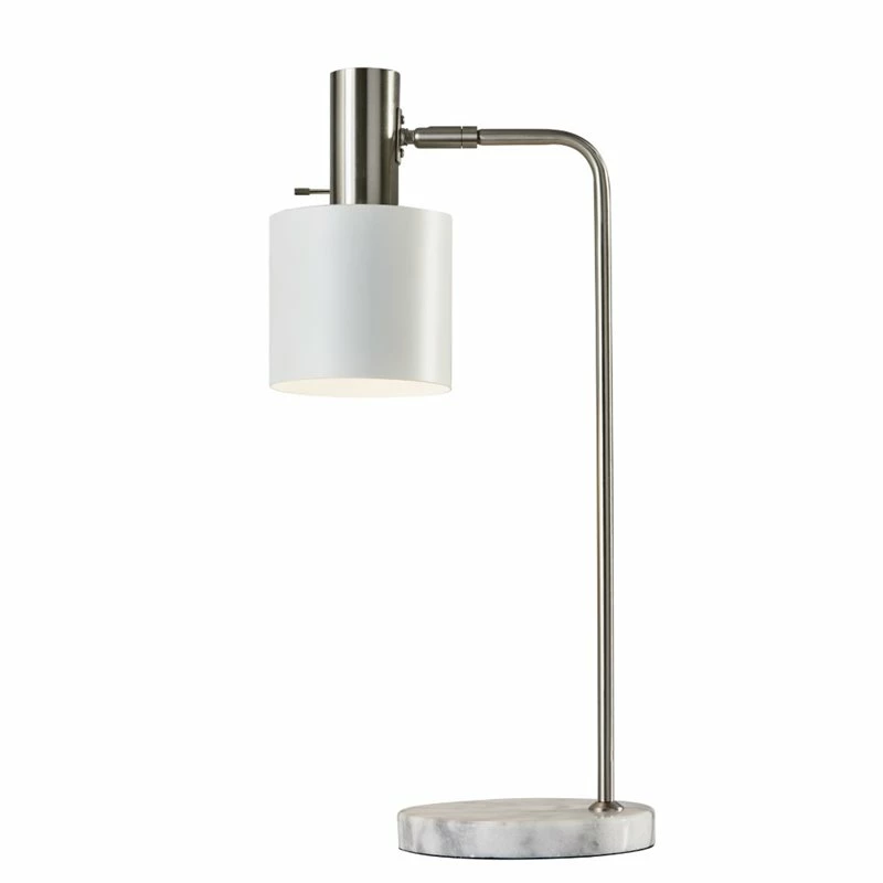 Hot Sale π₯° Adesso Home Emmett Metal Desk Lamp In White And Brushed Steel π