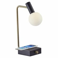 Budget βοΈ Adesso Home Windsor Metal AdessoCharge LED Desk Lamp In Matte Black π