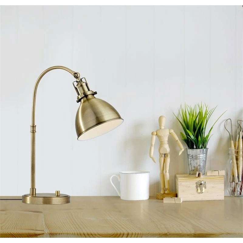 Deals π Adesso Home Abbott Metal Desk Lamp In Antique Brass π₯° - Image 2