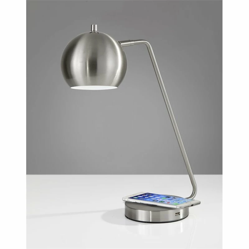 Wholesale π Adesso Home Emerson Metal AdessoCharge Desk Lamp In Brushed Steel π - Image 3