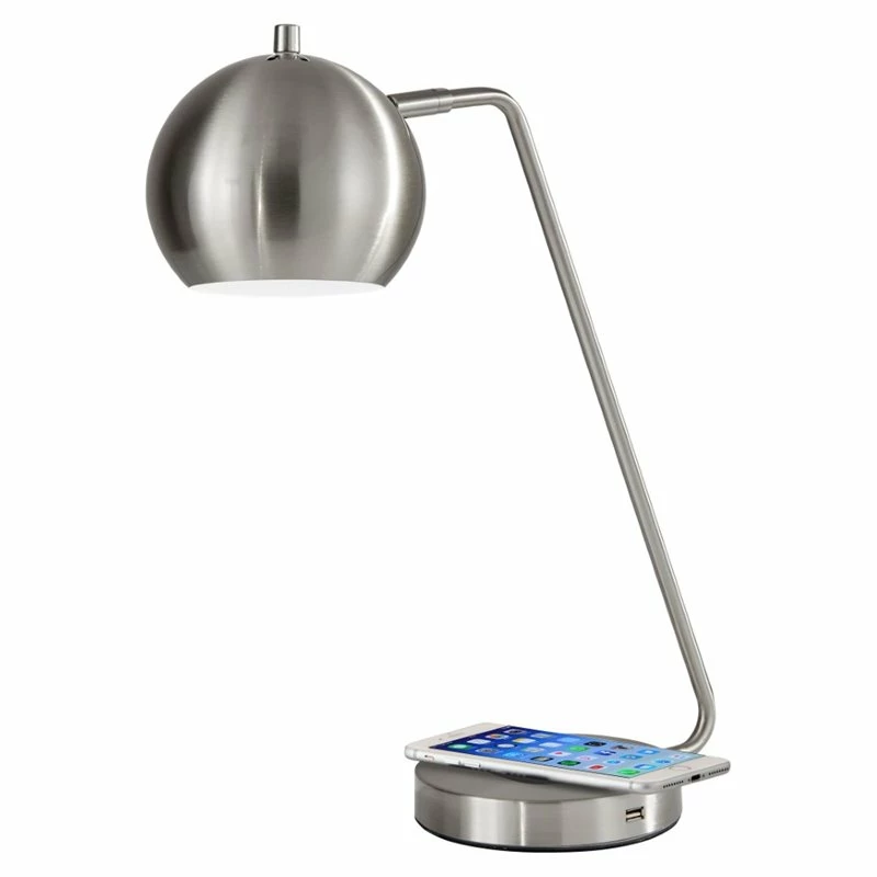 Wholesale π Adesso Home Emerson Metal AdessoCharge Desk Lamp In Brushed Steel π