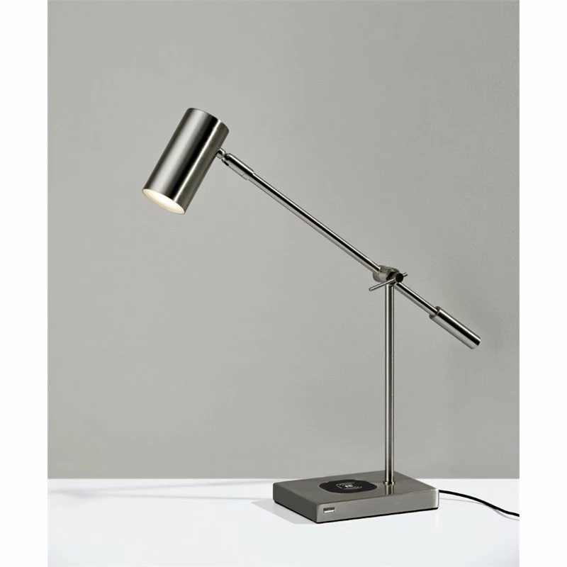 Flash Sale π Adesso Home Collette Metal AdessoCharge LED Desk Lamp In Brushed Steel π - Image 4