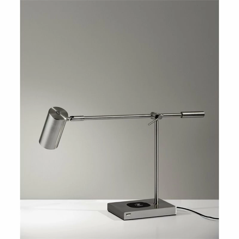 Flash Sale π Adesso Home Collette Metal AdessoCharge LED Desk Lamp In Brushed Steel π - Image 5