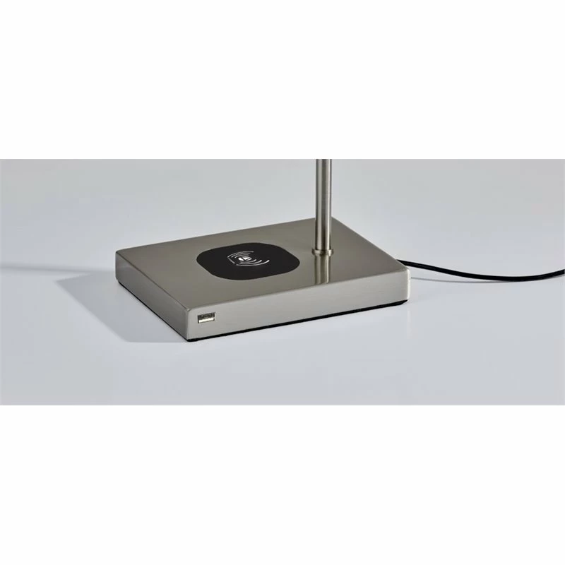 Flash Sale π Adesso Home Collette Metal AdessoCharge LED Desk Lamp In Brushed Steel π - Image 6