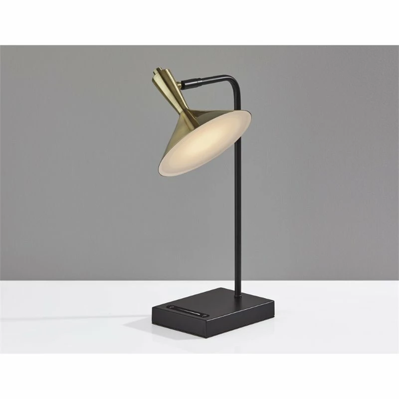 Coupon β Adesso Home Lucas Metal LED Desk Lamp In Black And Antique Brass β - Image 4