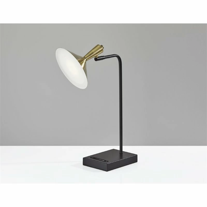 Coupon β Adesso Home Lucas Metal LED Desk Lamp In Black And Antique Brass β - Image 5