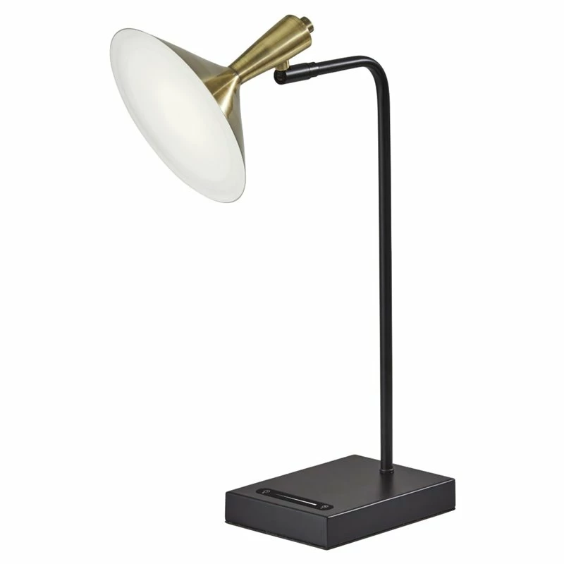 Coupon β Adesso Home Lucas Metal LED Desk Lamp In Black And Antique Brass β