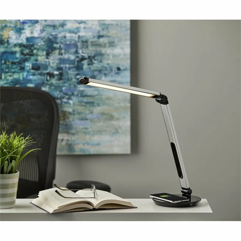 Buy π₯ Adesso Home Rodney Metal LED AdessoCharge Desk Lamp In Matte Silver And Black π - Image 2