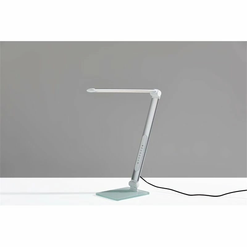 New β¨ Adesso Home Douglas Metal LED Multi Function Desk Lamp In Matte Silver β¨ - Image 5