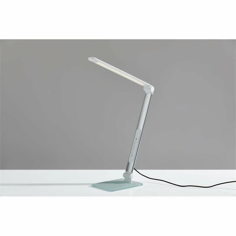 New β¨ Adesso Home Douglas Metal LED Multi Function Desk Lamp In Matte Silver β¨ - Image 8