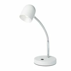 Brand new β ORE International Metal Goose Neck Table LED Lamp With Bowl Design In White π