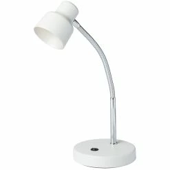 New π ORE International Metal Goose Neck Table LED Lamp With Track Design In White β€οΈ