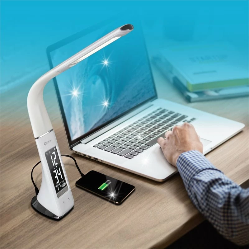 Best deal π₯° OttLite Wellness Sanitizing Thrive LED Desk Lamp With Clock In White π - Image 2