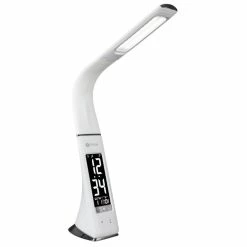 Best deal 🥰 OttLite Wellness Sanitizing Thrive LED Desk Lamp With Clock In White 😀