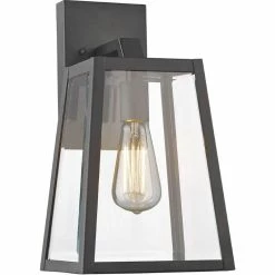 Budget 🎉 Chloe Lighting CHLOE LeoDegrance Transitional 1 Light Black Outdoor Wall Sconce 14" Height 🤩