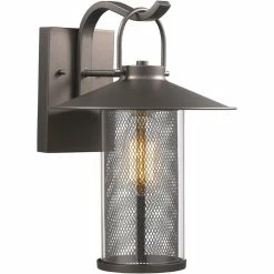 Budget 🛒 Chloe Lighting CHLOE Elijah Industrial-style 1 Light Rubbed Bronze Outdoor Wall Sconce 14" Tall 💯