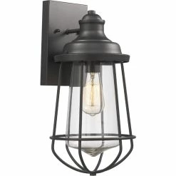 Promo 🥰 Chloe Lighting CHLOE Lucas Industrial 1 Light Black Outdoor/Indoor Wall Sconce 16" Tall ✔️
