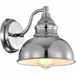 Discount ⌛ Chloe Lighting CHLOE Ironclad Industrial 1 Light Chrome Indoor Wall Sconce 8" Wide 🛒