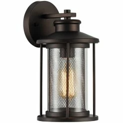 Buy 😉 Chloe Lighting CHLOE Crinchton Transitional 1 Light Rubbed Bronze Outdoor Wall Sconce 11" Tall ⭐