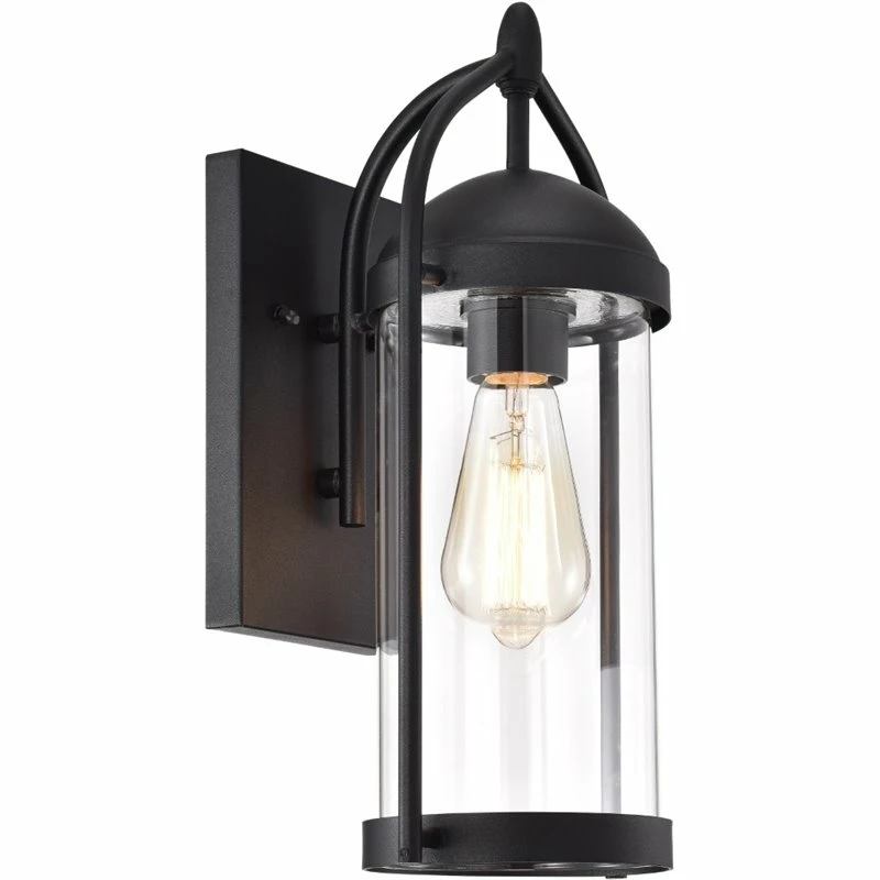 Promo π Chloe Lighting CHLOE Hollis Transitional 1 Light Textured Black Outdoor Wall Sconce 15" Height βοΈ