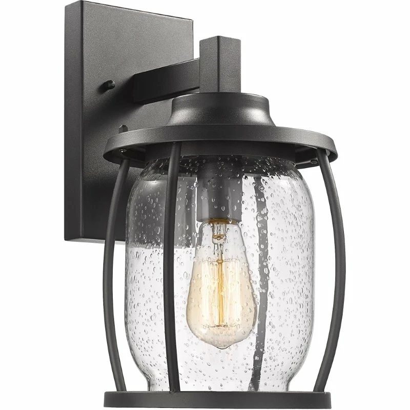 Budget π Chloe Lighting CHLOE Jackson Transitional 1 Light Textured Black Outdoor Wall Sconce 14" Tall π