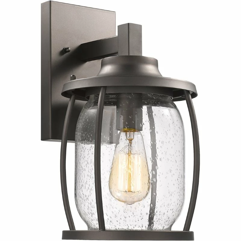 New π₯° Chloe Lighting CHLOE Jackson Transitional 1 Light Rubbed Bronze Outdoor Wall Sconce 14" Tall β¨