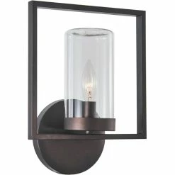 Budget ⌛ Chloe Lighting CHLOE Daniel 1 Light Rubbed Bronze Outdoor/Indoor Wall Sconce 13" Tall ✔️