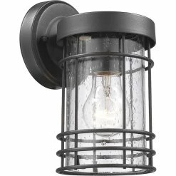 Brand new 🌟 Chloe Lighting CHLOE Jefferson Transitional 1 Light Textured Black Outdoor Wall Sconce 9" Tall 😀