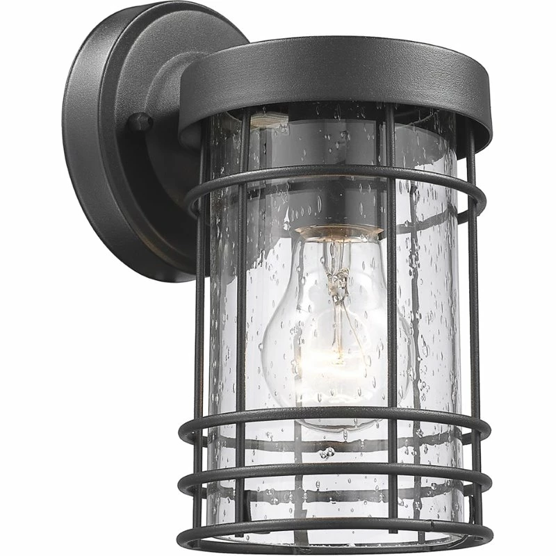 Brand new π Chloe Lighting CHLOE Jefferson Transitional 1 Light Textured Black Outdoor Wall Sconce 9" Tall π