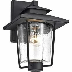 Cheapest ⭐ Chloe Lighting CHLOE Thomas Transitional 1 Light Textured Black Outdoor Wall Sconce 12" Height 🤩